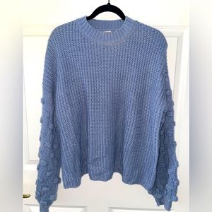 Blue Scoop Neck Sweater